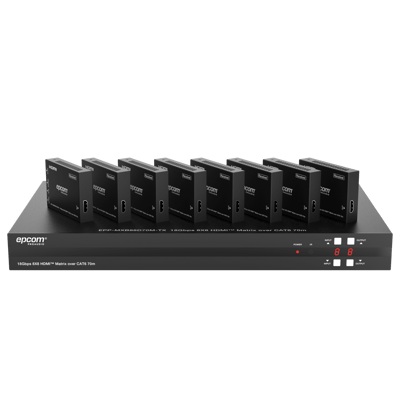 Matriz HDMI 8x8 | 4K@60Hz 4:4:4 | 8 Salidas HDMI + 8 CAT | Extensión hasta 70 m | Audio HD | Control IR/LAN/RS-232/Web GUI